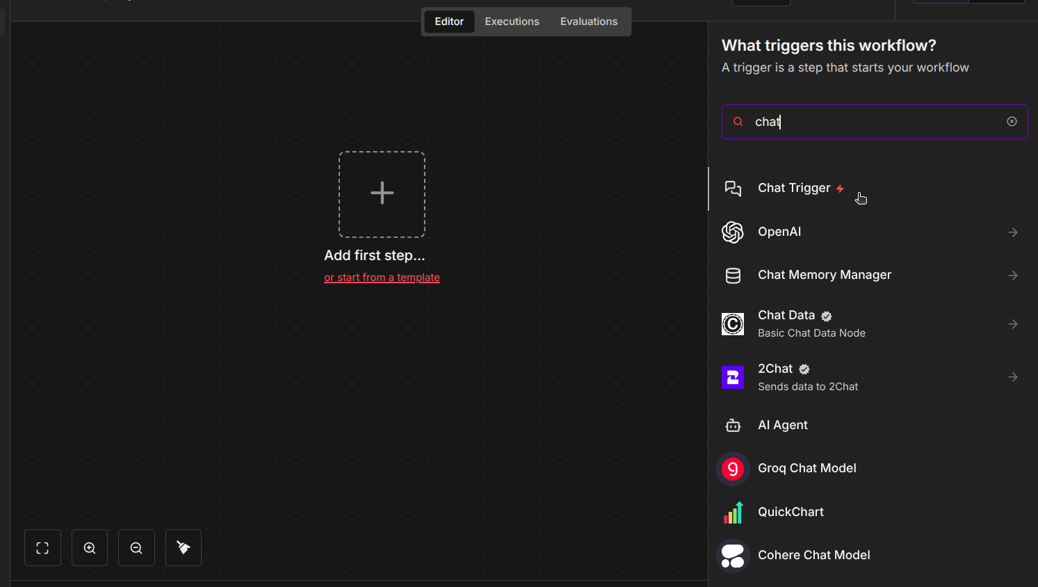 Chat trigger interface